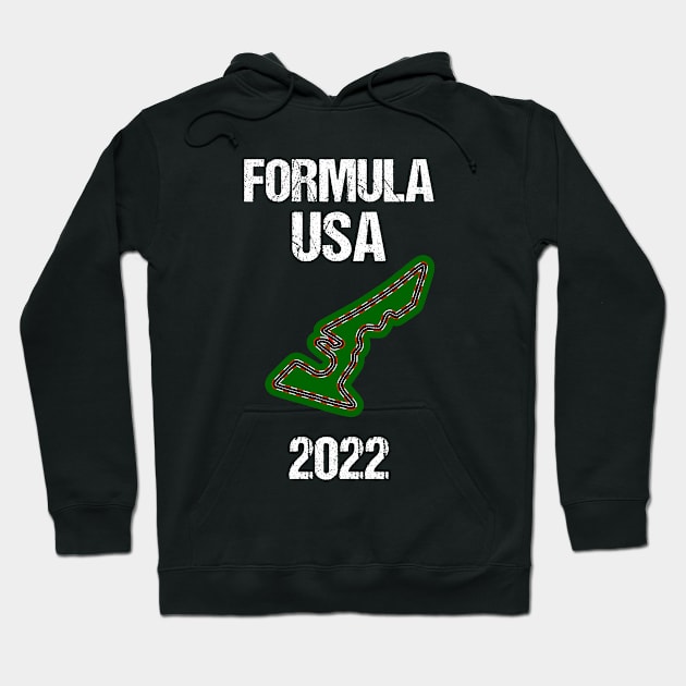 Formula USA Racing Circuit Car Map Grand Prix Race Hoodie by soufyane